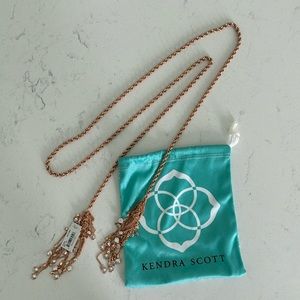 Kendra Scott Sloan Rose Gold Lariat Necklace NWT